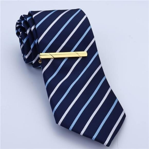 Mens tie clip set 12 pack silver gold black tie bars formal wedding gift box - Picture 7 of 8